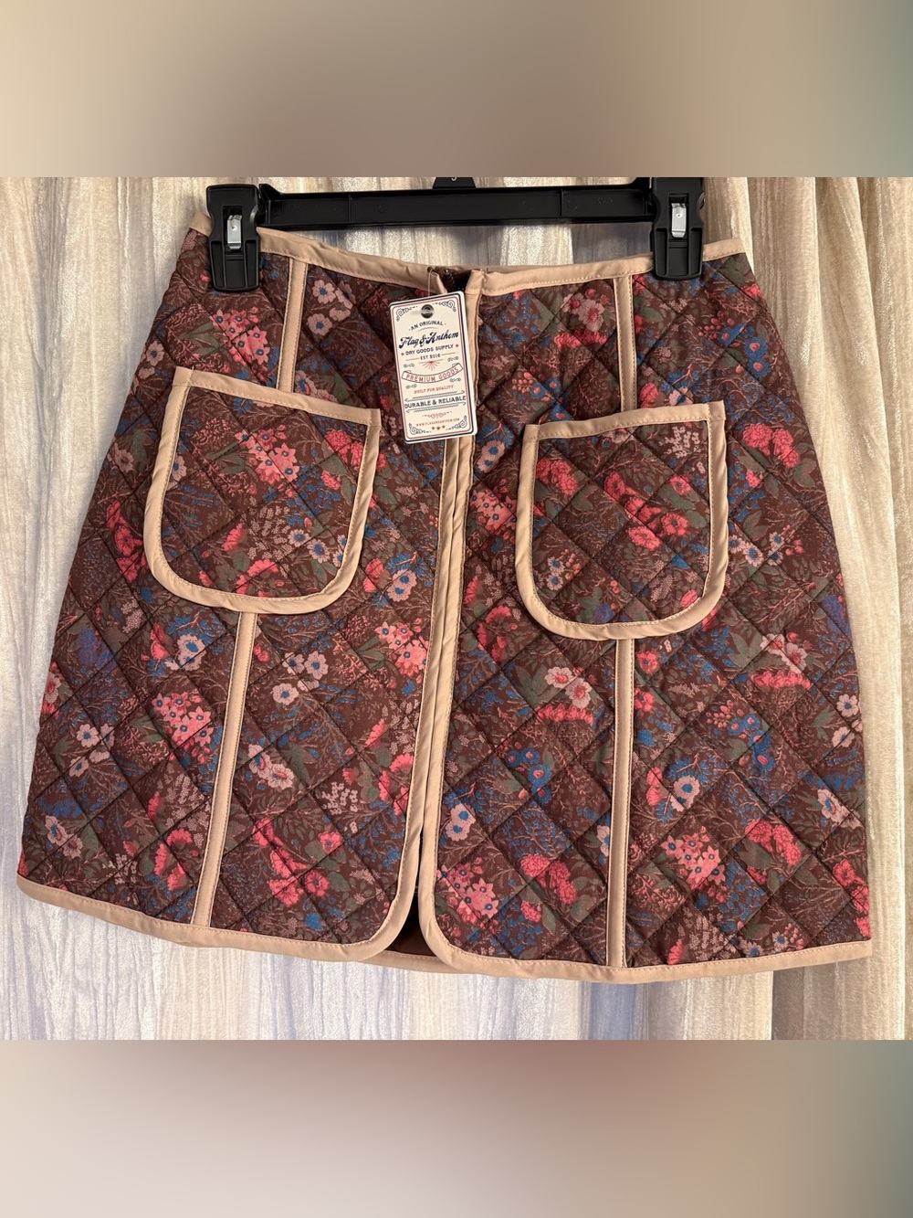 Flag & Anthem Bethel Floral Printed Quilted Mini Skirt size 4 /27 NWT